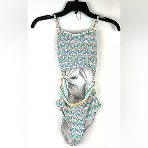 Hobie Girl’s Cutout One Piece Floral Swimsuit Size 14
